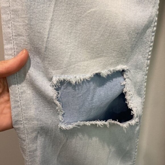H&M Flared High Rise Distressed Light Blue Jeans Size 6 - Picture 4 of 16